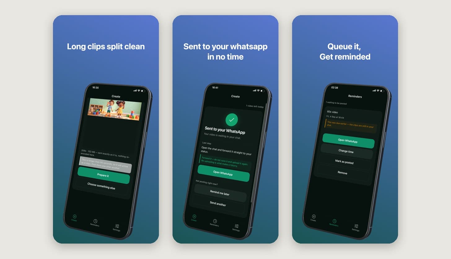 More CleanStatus screens from the App Store listing